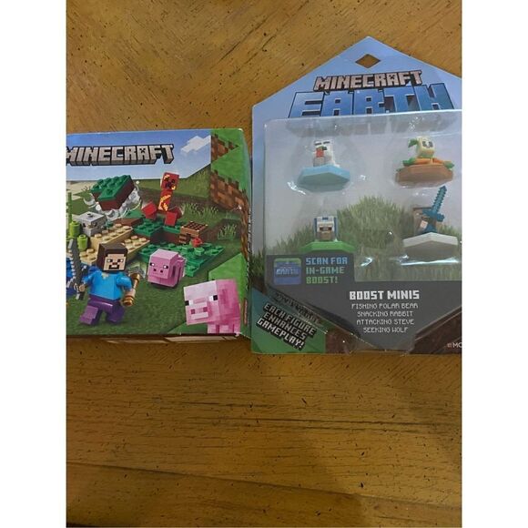 Mattel Other - Minecraft Earth figures and Minecraft 72 piece lego set